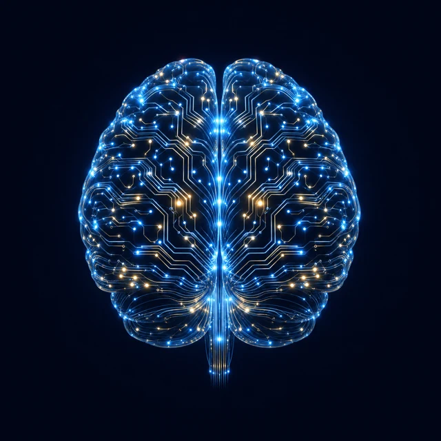Digital brain representing a connected business second brain
